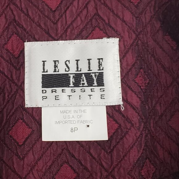 Vintage NWT Leslie Fay 2 Piece Purple Textured Suit Set Jacket & Skirt Sz 8P - Picture 4 of 6